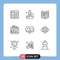 Modern Set of 9 Outlines Pictograph of hospital care content hobby image Editable Vector Design Elements