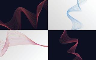 Use these geometric wave pattern backgrounds to add a contemporary feel to your projects vector