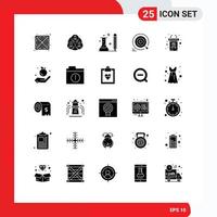 Pack of 25 creative Solid Glyphs of podium arrow information target darts Editable Vector Design Elements