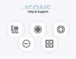 Help And Support Line Icon Pack 5 Icon Design. help. contact. communication. support vector