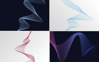 Set of 4 vector line backgrounds to add a stylish touch to your designs