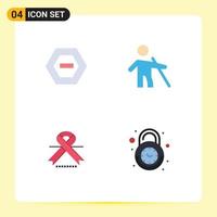 Modern Set of 4 Flat Icons and symbols such as hexagon oncology data people medical Editable Vector Design Elements