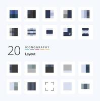 20 Layout Flat Color icon Pack like  minimize wireframe layout turn vector