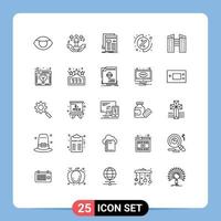 Set of 25 Modern UI Icons Symbols Signs for buildings menu arrow investment newsletter Editable Vector Design Elements