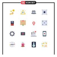 conjunto de 16 iconos de interfaz de usuario modernos signos de símbolos para pasatiempos de turismo de hobby entregado paquete editable web de elementos de diseño de vectores creativos