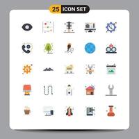 conjunto de 25 iconos de interfaz de usuario modernos signos de símbolos para configurar elementos de diseño de vector editables de computadora de casa rizado de teléfono