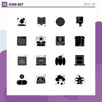 paquete de iconos vectoriales de stock de 16 signos y símbolos de línea para elementos de diseño vectorial editables de certificado escolar de objetivo de calendario de eventos vector