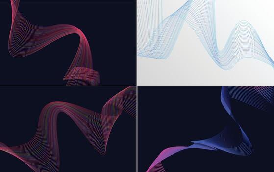 colección de conjunto de patrones de líneas mínimas geométricas vector