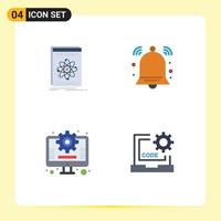 4 User Interface Flat Icon Pack of modern Signs and Symbols of api business platform bell marketing Editable Vector Design Elements