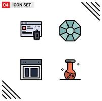 4 Creative Icons Modern Signs and Symbols of gdpr site security present website Editable Vector Design Elements