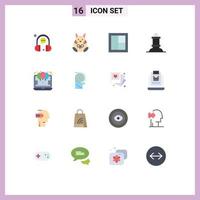 Universal Icon Symbols Group of 16 Modern Flat Colors of balloon chess happy bishop window Editable Pack of Creative Vector Design Elements