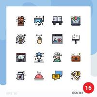 paquete de iconos de vectores de stock de 16 signos y símbolos de línea para ofrecer elementos de diseño de vectores creativos editables