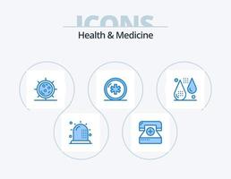 paquete de iconos azul de salud y medicina 5 diseño de iconos. cuidado de la salud. ambulancia. formulario. medicamento. formulario vector