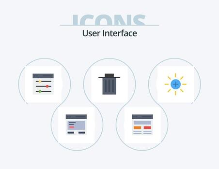 interfaz de usuario paquete de iconos planos 5 diseño de iconos. basura. Eliminar. interfaz. ajustes vector