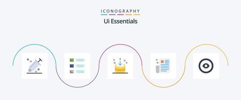 paquete de iconos ui essentials flat 5 que incluye periódico. interfaz. listado. interfaz. descargar vector