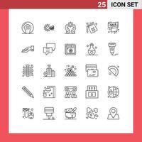 25 Universal Line Signs Symbols of gas solutions market modern business Editable Vector Design Elements