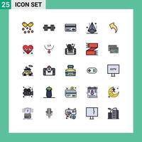 Group of 25 Filled line Flat Colors Signs and Symbols for modeling development weight design back Editable Vector Design Elements