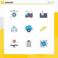 Universal Icon Symbols Group of 9 Modern Flat Colors of asteroid control home cloud office Editable Vector Design Elements