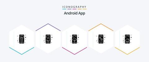 Android App 25 Glyph icon pack including phone. phone. user. mobile. app vector