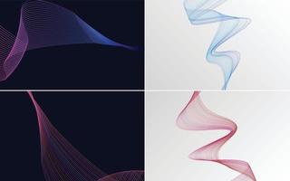 Use these geometric wave pattern backgrounds to add visual appeal to your projects vector