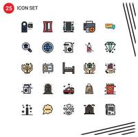 25 iconos creativos signos y símbolos modernos de dispositivos de hardware computadoras cardíacas elementos de diseño vectorial editables románticos vector