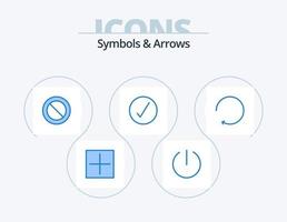 Symbols and Arrows Blue Icon Pack 5 Icon Design. . clockwise. cancel. arrow. complete vector