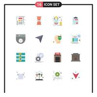 16 Universal Flat Colors Set for Web and Mobile Applications protect healthcare bag health report Editable Pack of Creative Vector Design Elements