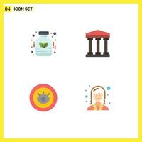 4 Thematic Vector Flat Icons and Editable Symbols of alternative support medicine cash business Editable Vector Design Elements