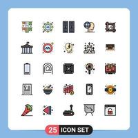 25 Creative Icons Modern Signs and Symbols of designing tool crop hosting outsource global Editable Vector Design Elements