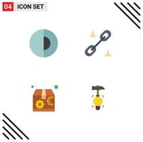 4 User Interface Flat Icon Pack of modern Signs and Symbols of earth seo world seo crash Editable Vector Design Elements