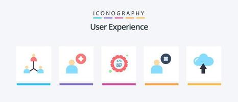 User Experience Flat 5 Icon Pack Including up. cloud. cog. user. delete user. Creative Icons Design vector