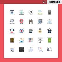 Universal Icon Symbols Group of 25 Modern Flat Colors of building plant laboratory growth options Editable Vector Design Elements