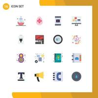 Modern Set of 16 Flat Colors and symbols such as battery develop egg computer app Editable Pack of Creative Vector Design Elements
