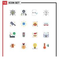 Set of 16 Modern UI Icons Symbols Signs for suggestion idea coding question file Editable Pack of Creative Vector Design Elements
