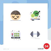 Modern Set of 4 Flat Icons and symbols such as spa game business management fun Editable Vector Design Elements
