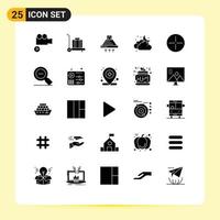 Modern Set of 25 Solid Glyphs Pictograph of less beliefs exhaust ancient moon Editable Vector Design Elements