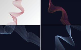 Modern wave curve abstract vector background pack for a fresh and modern design.