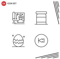 Mobile Interface Line Set of 4 Pictograms of architecture spring season engineer preserves arrow Editable Vector Design Elements