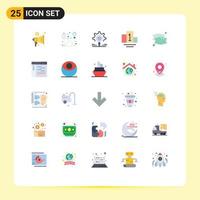 User Interface Pack of 25 Basic Flat Colors of sleep night gear dream podium Editable Vector Design Elements