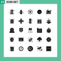 25 Creative Icons Modern Signs and Symbols of forum video user media disk Editable Vector Design Elements