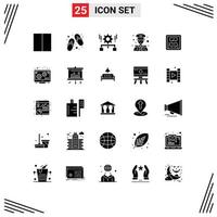 25 iconos creativos signos y símbolos modernos de gestión de escala de máquina dieta hombre elementos de diseño vectorial editables vector
