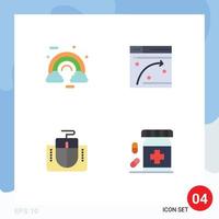 Pictogram Set of 4 Simple Flat Icons of celebrate mouse ireland web page mouse interface Editable Vector Design Elements