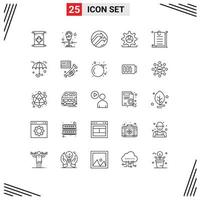 25 Universal Line Signs Symbols of paper contract business man data Editable Vector Design Elements