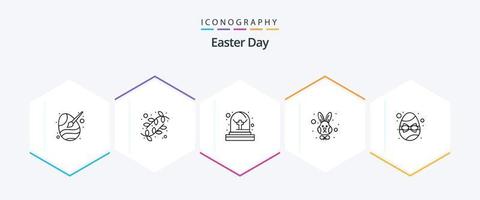 Easter 25 Line icon pack including easter. face. nature. rabbit. animal vector