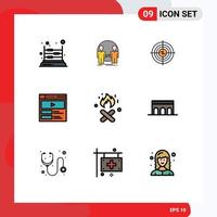 Set of 9 Modern UI Icons Symbols Signs for money funds identity financial business Editable Vector Design Elements