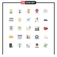 Editable Vector Line Pack of 25 Simple Flat Colors of paper business construction pin map Editable Vector Design Elements