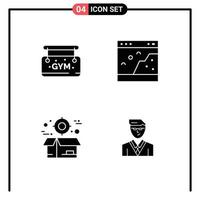 User Interface Pack of Basic Solid Glyphs of gym boxes browser photo delivery Editable Vector Design Elements