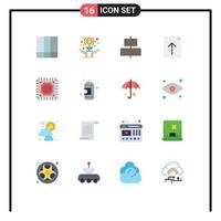 Set of 16 Commercial Flat Colors pack for processor cpu investment upload document Editable Pack of Creative Vector Design Elements