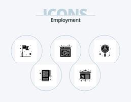 Employment Glyph Icon Pack 5 Icon Design. . user. target. search. online job vector