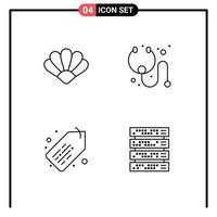 User Interface Pack of 4 Basic Filledline Flat Colors of clams sale crypto currency stethoscope rack Editable Vector Design Elements